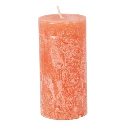 Xenos Kaars rustiek - oranje/terra - ø5x10 cm- Stompkaarsen