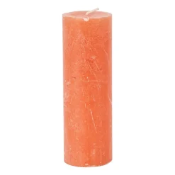 Xenos Kaars rustiek - oranje/terra - ø5x15 cm- Stompkaarsen