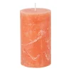 Xenos Kaars rustiek - oranje/terra - ø7x12 cm- Stompkaarsen