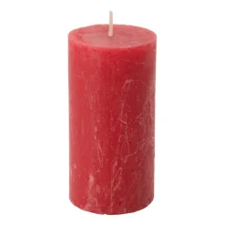 Xenos Kaars rustiek - rood - ø5x10 cm- Stompkaarsen