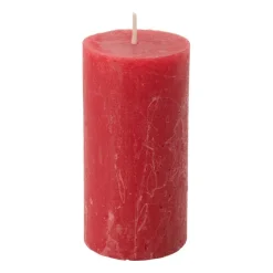 Xenos Kaars rustiek - rood - ø5x10 cm- Stompkaarsen