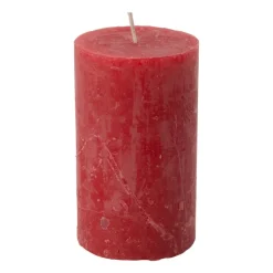 Xenos Kaars rustiek - rood - ø7x12 cm- Stompkaarsen