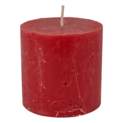 Xenos Kaars rustiek - rood - ø7x7 cm- Stompkaarsen