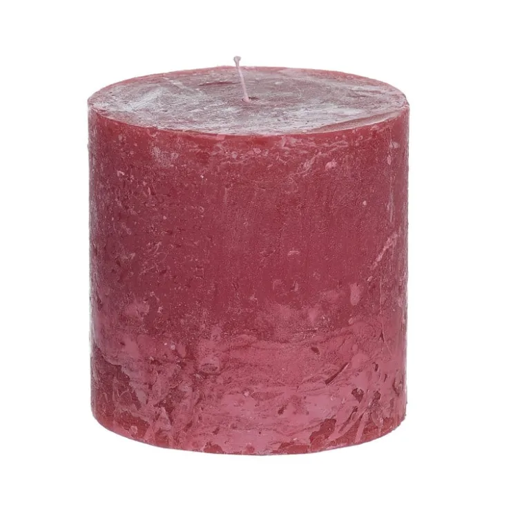 Xenos Kaars rustiek - rood - ø10x10 cm- Stompkaarsen