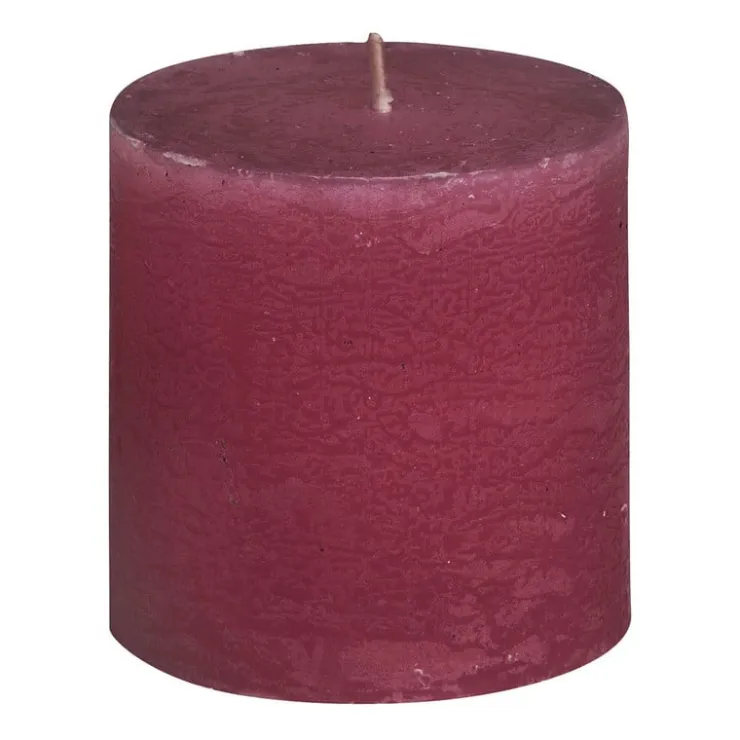 Xenos Kaars rustiek - rood - ø10x10 cm- Stompkaarsen