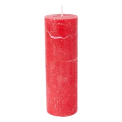 Xenos Kaars rustiek - rood - ø5x15 cm- Stompkaarsen