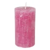 Xenos Kaars rustiek - roze - ø7x12 cm- Stompkaarsen