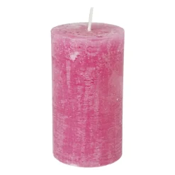 Xenos Kaars rustiek - roze - ø7x12 cm- Stompkaarsen