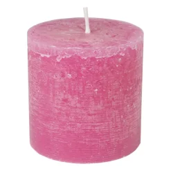 Xenos Kaars rustiek - roze - ø10x10 cm- Stompkaarsen