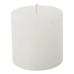 Xenos Kaars rustiek - wit - ø7x7 cm- Stompkaarsen