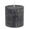 Xenos Kaars rustiek - zwart - ø10x10 cm- Stompkaarsen