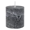 Xenos Kaars rustiek - zwart - ø7x7 cm- Stompkaarsen