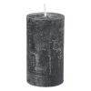 Xenos Kaars rustiek - zwart - ø7x12 cm- Stompkaarsen