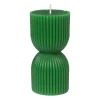 Xenos Kaars zandloper - groen - ø6x12 cm- Kerstcadeaus|Sierkaarsen