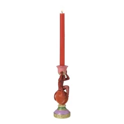 Xenos Kandelaar aap - multikleur - ø8x22.5 cm- Kandelaars