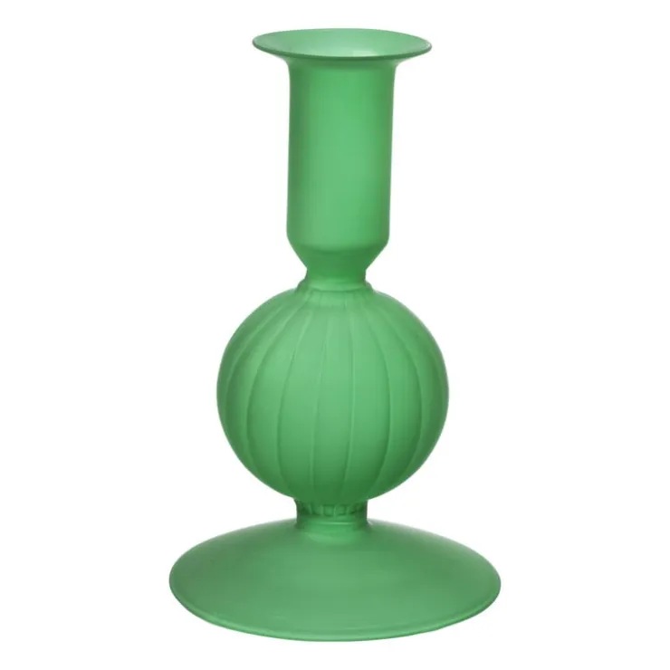 Xenos Kandelaar 1bol - groen - ø8.5x15 cm- Kandelaars
