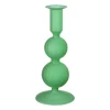 Xenos Kandelaar 2bol - groen - ø8.5x20 cm- Kandelaars