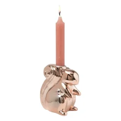 Xenos Kandelaar eekhoorn - rosé goud - 12.5 cm- Kandelaars