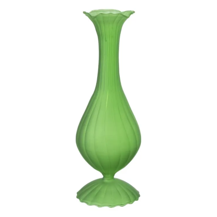 Xenos Kandelaar hoog - groen - ø8x22.5 cm- Kandelaars