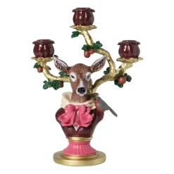 Xenos Kandelaar kerst met rendier - 30.5 cm- Kerst|Kerstcadeaus