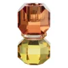 Xenos Kandelaar kristal - rood/geel - ø5.5x9 cm- Kandelaars