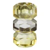 Xenos Kandelaar kristal 3-laags - geel/helder - 4x4x7 cm- Kandelaars