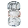 Xenos Kandelaar kristal 3-laags - blauw/roze - 4x4x7 cm- Kandelaars