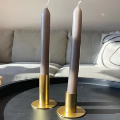 Xenos Kandelaar middel - goud - ø6x7 cm- Kerstcadeaus|Kandelaars