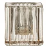 Xenos Kandelaar rib glas - helder - 4x4x4 cm- Kandelaars