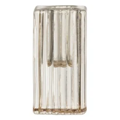 Xenos Kandelaar rib glas - helder - 4x4x8 cm- Kandelaars
