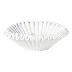 Xenos Kandelaar wave - wit - ø13.5x4 cm- Kandelaars