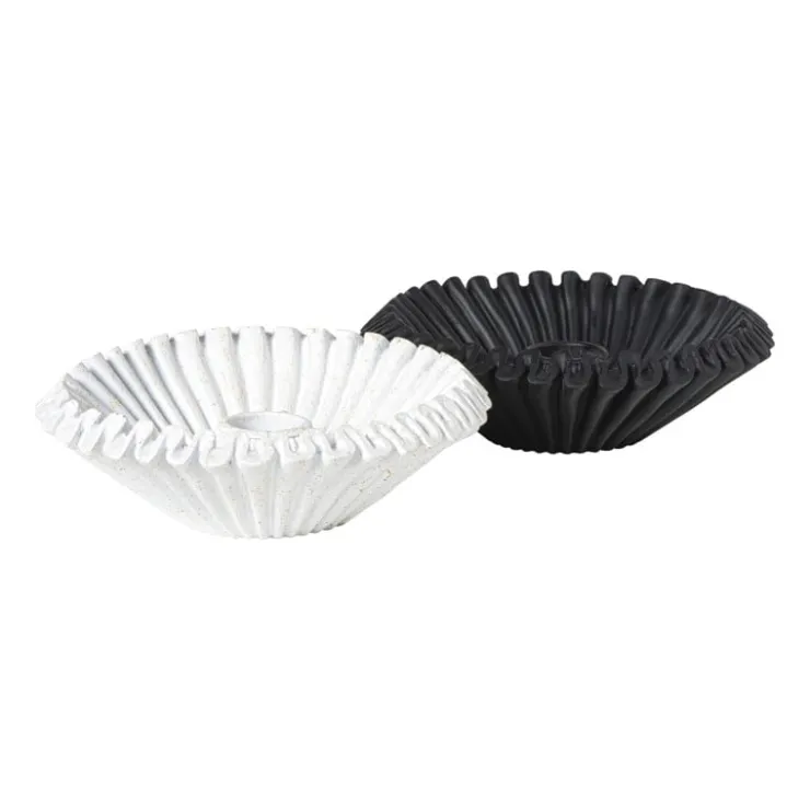 Xenos Kandelaar wave - wit - ø13.5x4 cm- Kandelaars