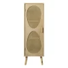 Xenos Kast Flores hoog met ovalen vlakken - bruin - 125x40x37.5 cm- Kast Met Deuren