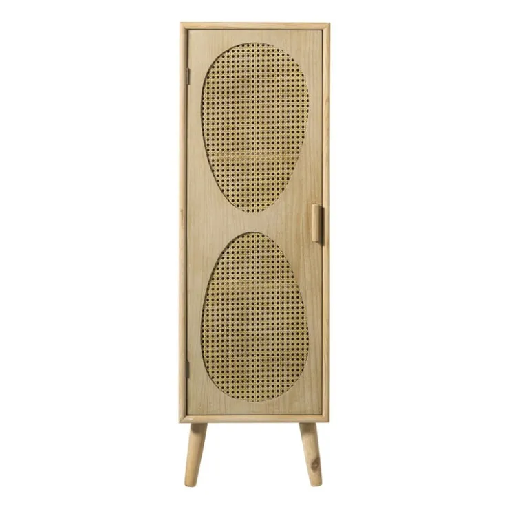 Xenos Kast Flores hoog met ovalen vlakken - bruin - 125x40x37.5 cm- Kast Met Deuren