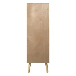 Xenos Kast Flores hoog met ovalen vlakken - bruin - 125x40x37.5 cm- Kast Met Deuren