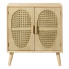 Xenos Kast Flores met ovalen vlakken - bruin - 78x70x37.5 cm- Tv Meubels|Kast Met Deuren