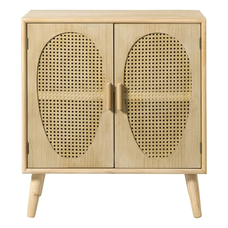 Xenos Kast Flores met ovalen vlakken - bruin - 78x70x37.5 cm- Tv Meubels|Kast Met Deuren