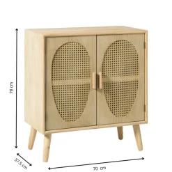 Xenos Kast Flores met ovalen vlakken - bruin - 78x70x37.5 cm- Tv Meubels|Kast Met Deuren