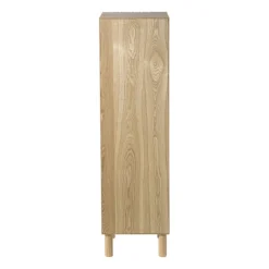 Xenos Kast Japandi smal - bruin - 145x40x33 cm- Kast Met Deuren