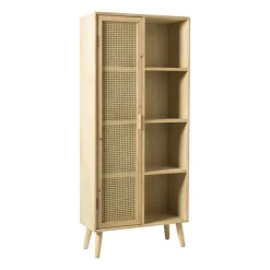 Xenos Kast Java met deurtje en vakken - bruin - 160x70x33.5 cm- Kast Met Deuren|Vakkenkasten