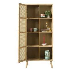 Xenos Kast Java met deurtje en vakken - bruin - 160x70x33.5 cm- Kast Met Deuren|Vakkenkasten