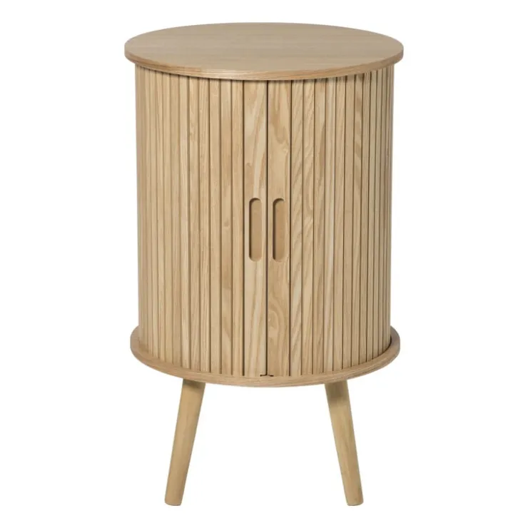 Xenos Kast Uppsala rond hoog - naturel - ø40x65 cm- Nachtkastjes|Kast Met Deuren