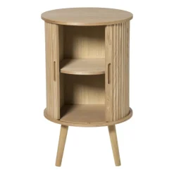 Xenos Kast Uppsala rond hoog - naturel - ø40x65 cm- Nachtkastjes|Kast Met Deuren