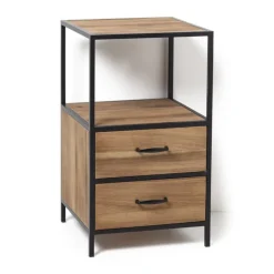 Xenos Kastje Charlie met 2 laden - 70x40x40 cm- Nachtkastjes|Ladekasten