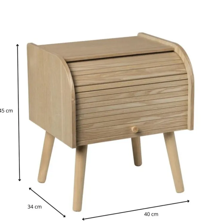 Xenos Kastje Uppsala met roldeur - naturel - 45x40x34 cm- Nachtkastjes|Kast Met Deuren