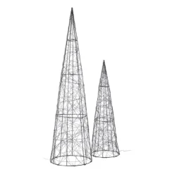 Xenos Kegel LED - zwart - ø12x40 cm- Kleine Kerstbomen