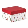 Xenos Kerst cadeau doos groot - multikleur - 9.5x21.5x16 cm- Kerst Inpakken