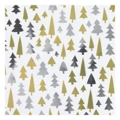 Xenos Kerst inpakpapier boom - zilver/goud - 70x200 cm- Kerst Inpakken