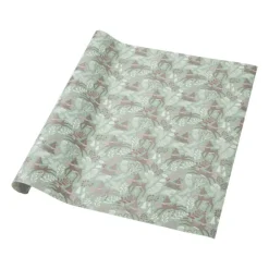 Xenos Kerst inpakpapier rendier - groen - 70x200 cm- Kerst Inpakken