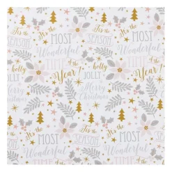 Xenos Kerst inpakpapier wonderful time - multikleur - 70x200 cm- Kerst Inpakken